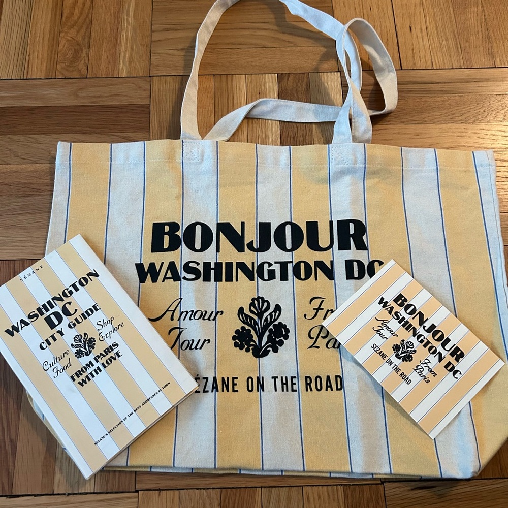 New Sézane Washington DC bag and map